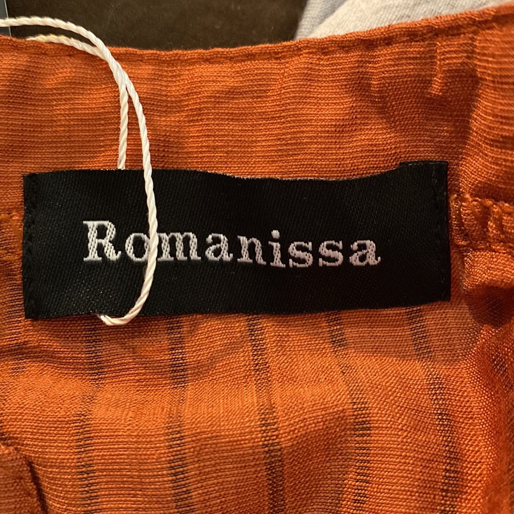 New Romanissa Brown & Black Stripe Short-Sleeve Notch Neck Top size 24-26 - Picture 6 of 11